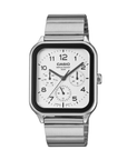 Casio MTP-M306D-7AVDF Men's White-Dial Stainless Steel Multi-Dial Analog Watch