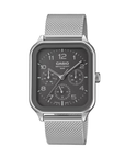 Casio MTP-M306M-8AVDF Men's Grey-Dial Mesh Multi-Dial Analog Watch