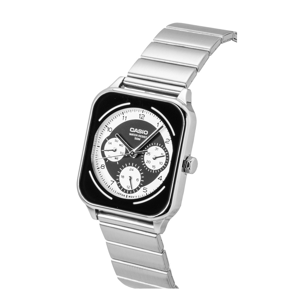 Casio MTP-M307D-1BVDF Men's Black-Dial Stainless Steel Multi-Dial Analog Watch