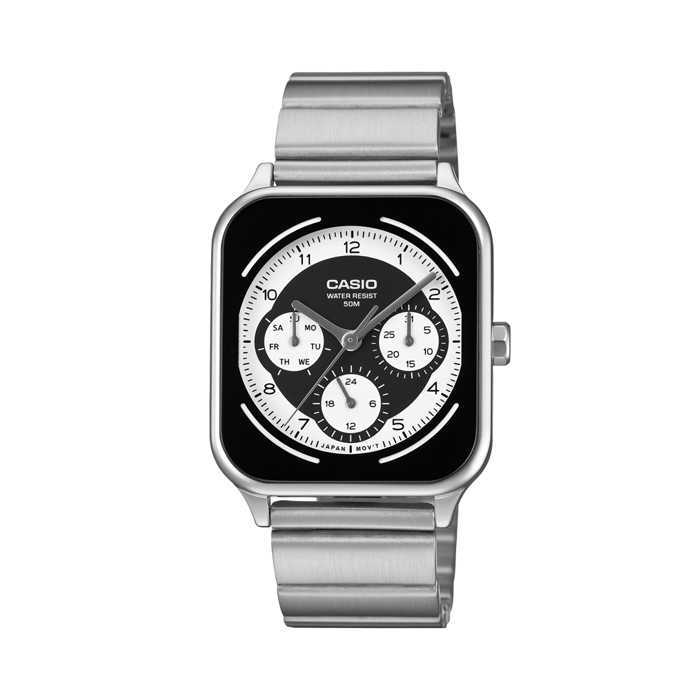 Casio MTP-M307D-1BVDF Men's Black-Dial Stainless Steel Multi-Dial Analog Watch