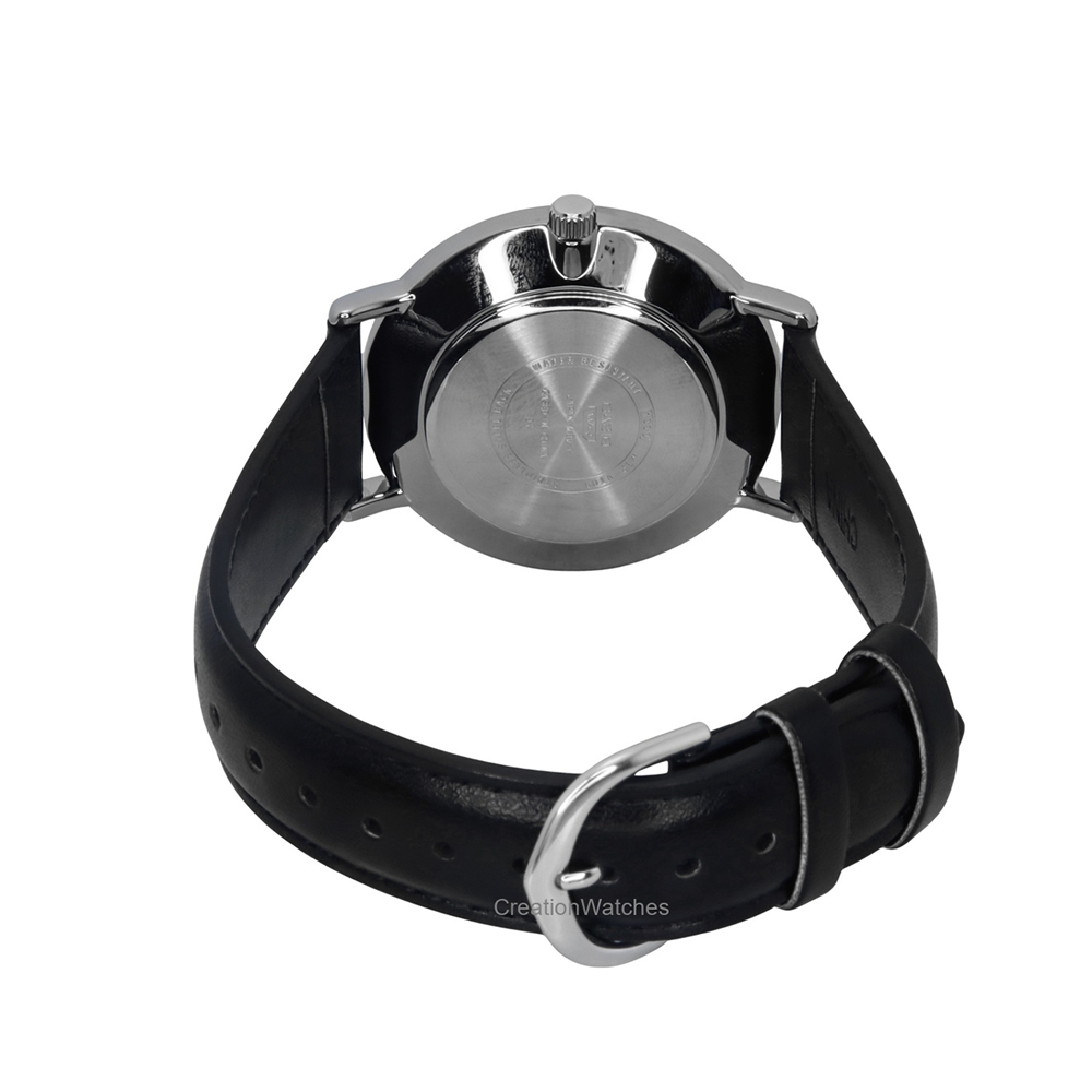 Casio MTP-VT03L-1BDF Men's Black-Dial Black Leather Analog Watch