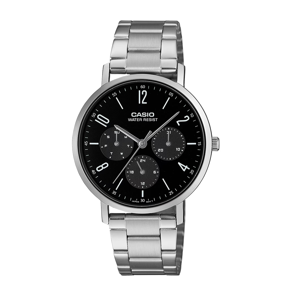 Casio MTP-VT06D-1BDF Men's Silver/Black Analog Watch