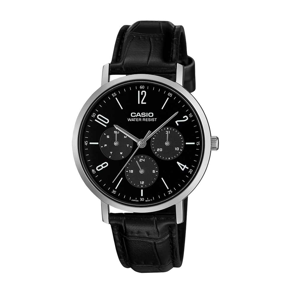 Casio MTP-VT06L-1BDF Men's Silver/Black Analog Watch