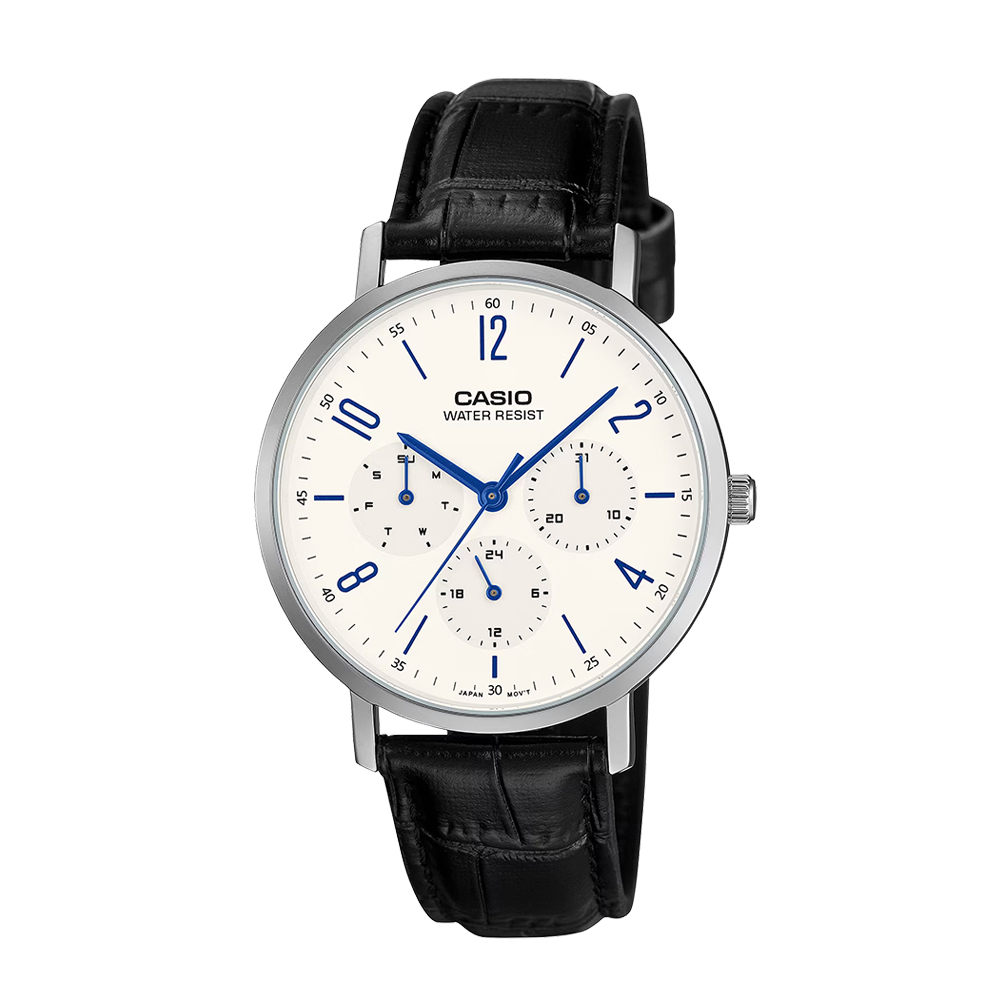 Casio MTP-VT06L-7BDF Men's Silver/White/Black Analog Watch