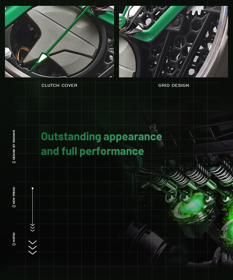 RONMAR RM-MOTO01 GREEN BLACK (MOTOXLV)