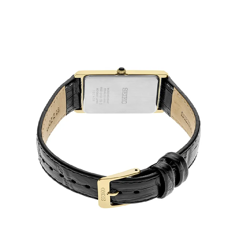 Seiko Classic SWR104P1 Men's Gold-Tone Quartz Leather Watch