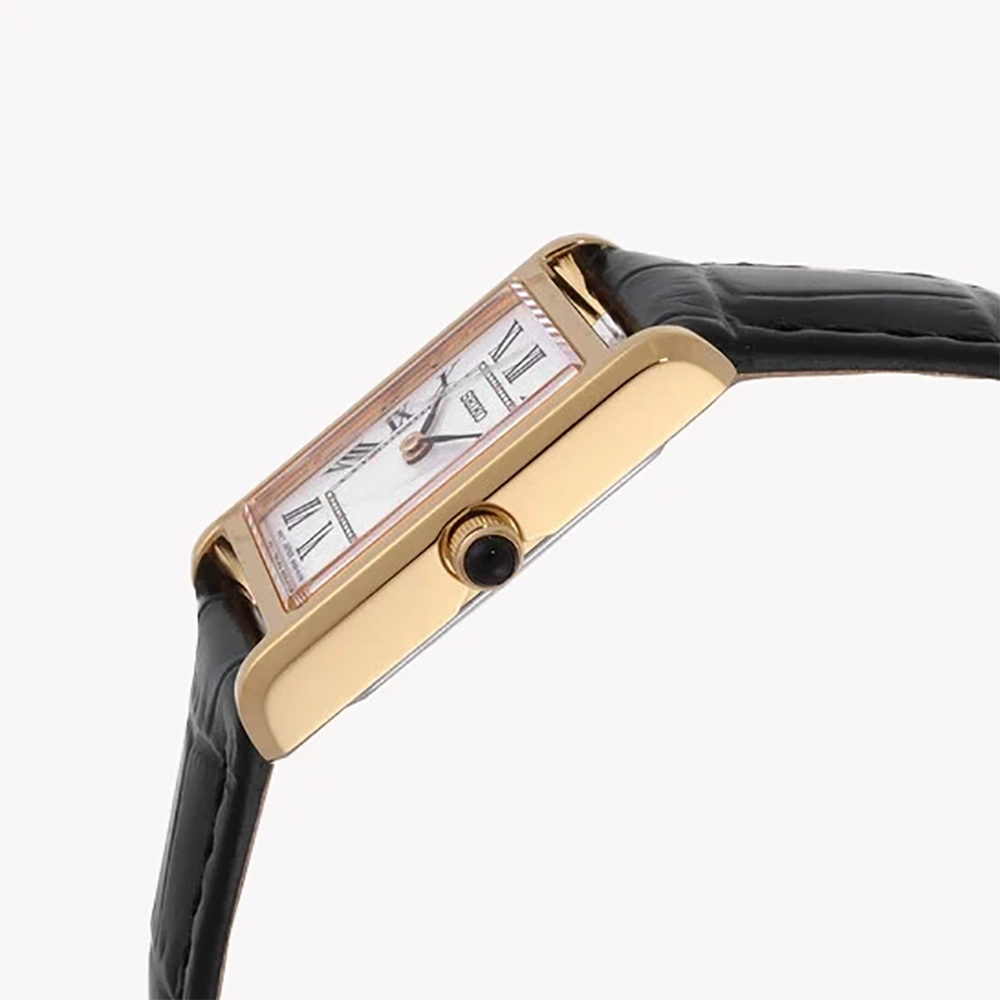 Seiko Classic SWR108P1 Women's Gold-Tone Quartz Leather Watch