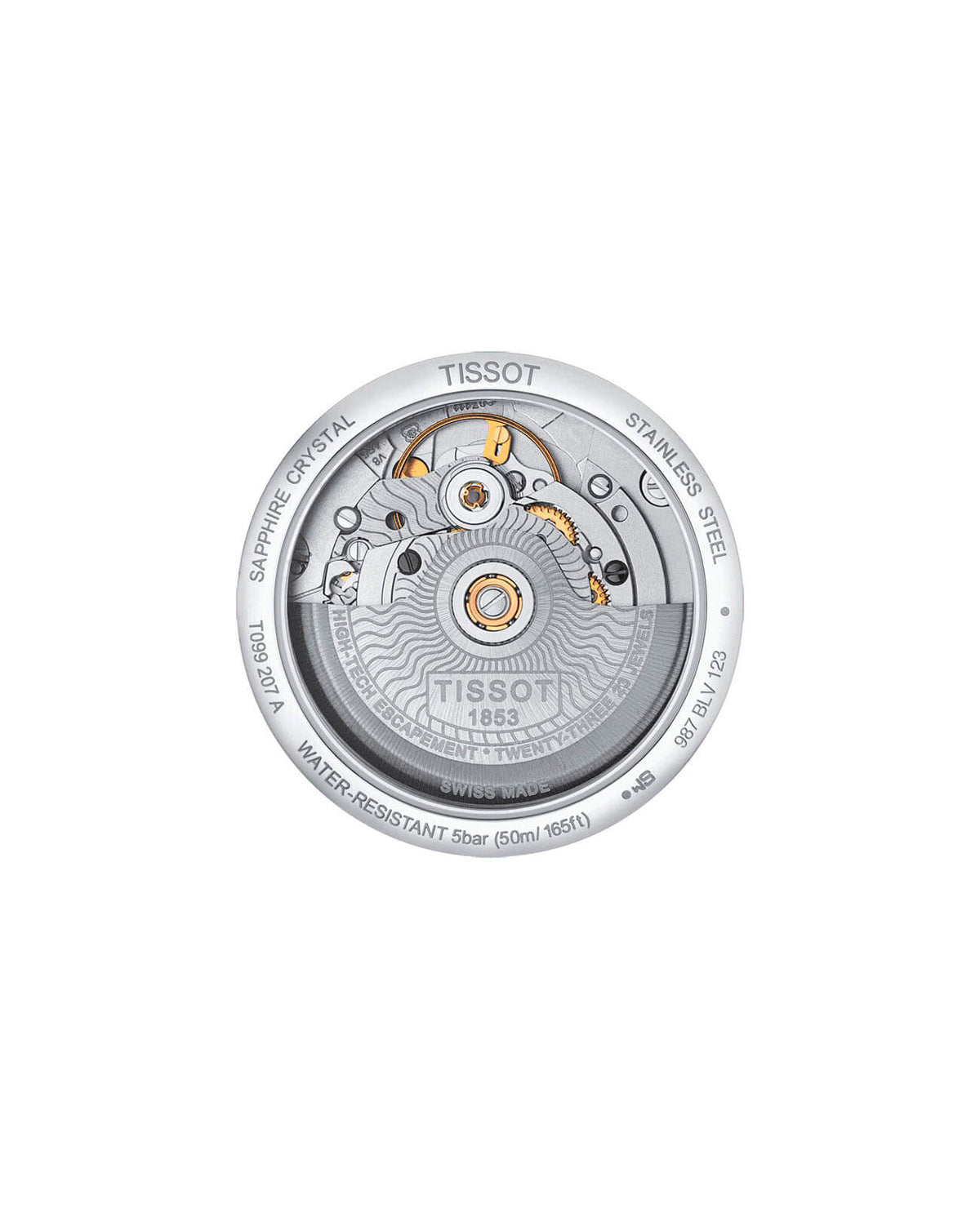 Tissot Chemin des Tourelles Powermatic 80 Lady T099.207.22.118.00 Women's Automatic Watch - caseback / rear (image 2)