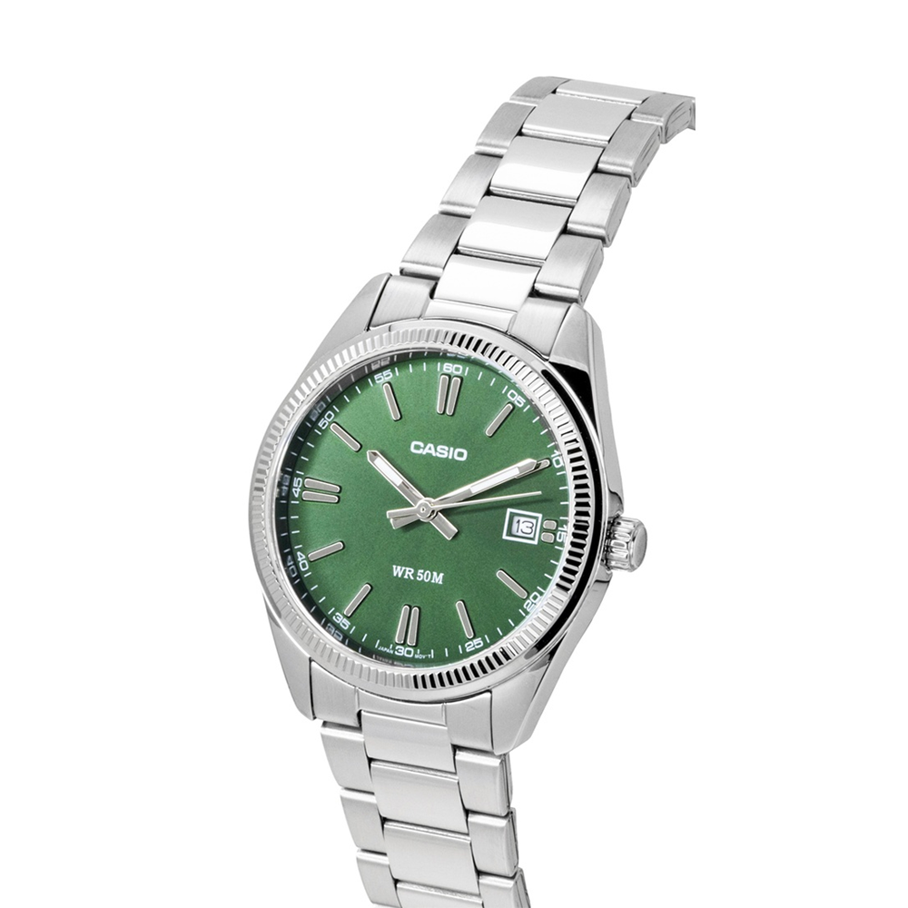 Casio UTP-1302PD-3A1VDF Unisex Silver/Green Analog Watch