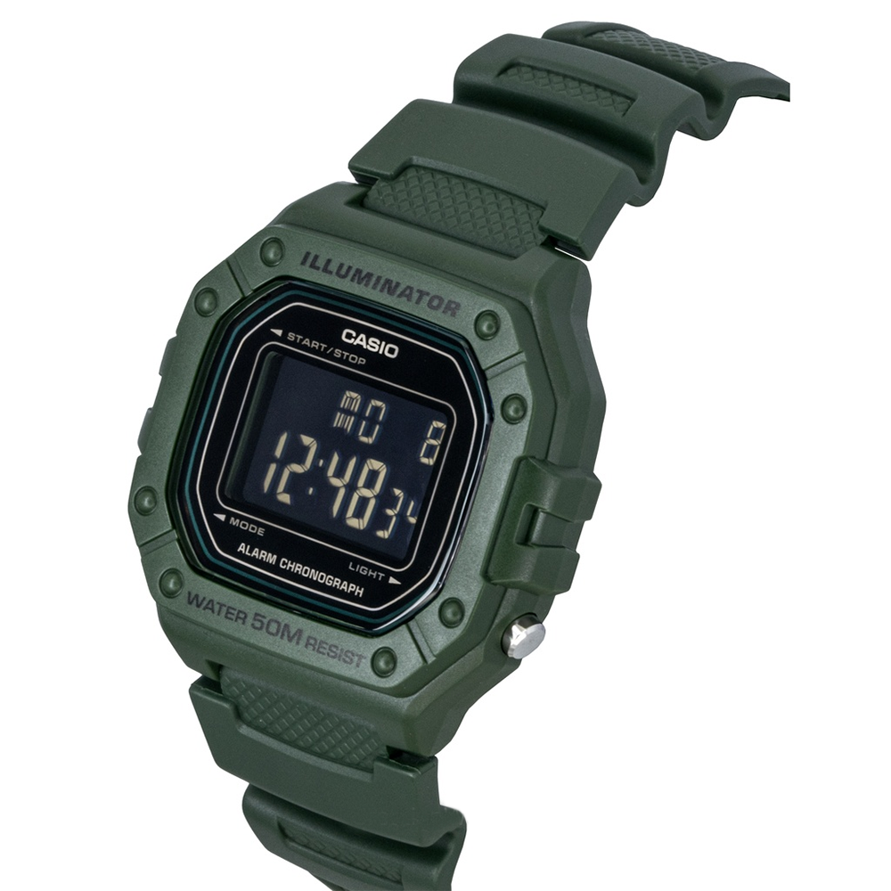 Casio W-218H-3BVDF Men's Green/Black Digital Watch