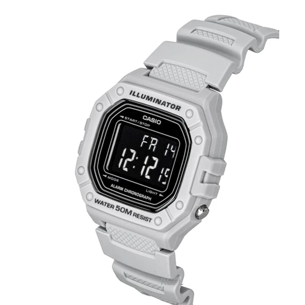 Casio W-218H-8BVDF Men's White/Black Digital Watch