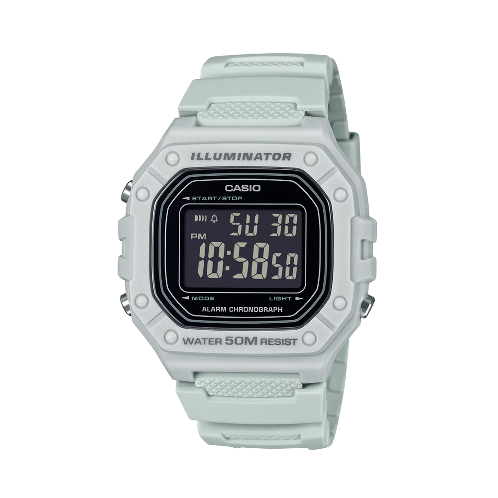 Casio W-218H-8BVDF Men's White/Black Digital Watch