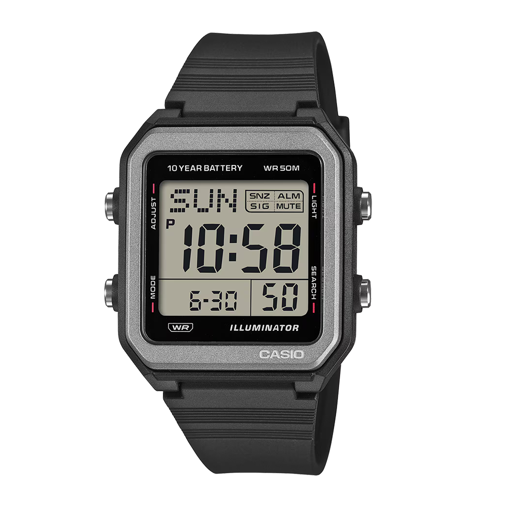 Casio W-221H-1AVDF Unisex Black/Silver Digital Watch