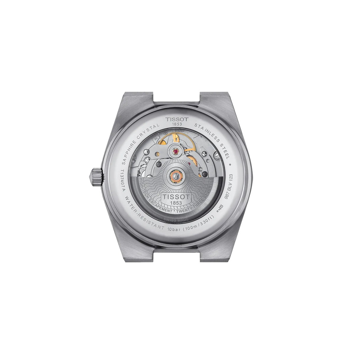 Tissot PRX 40mm T137.407.11.351.00 Men's Automatic Watch - caseback / rear (image 3)