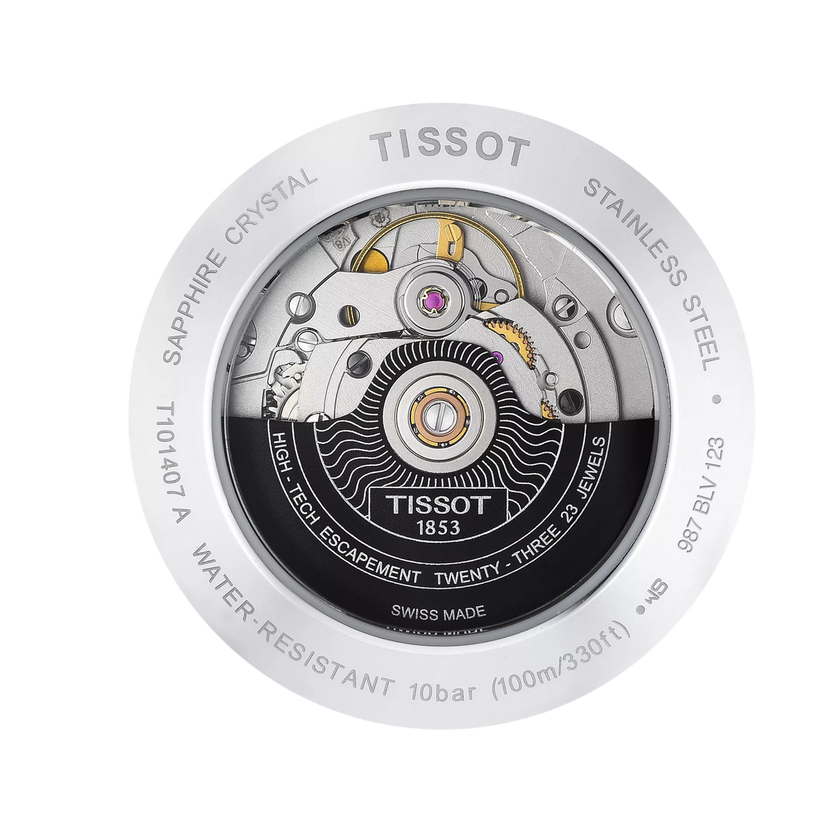 Tissot PR 100 Powermatic 80 T101.407.11.031.00 Men's Automatic Watch - caseback / rear (image 3)