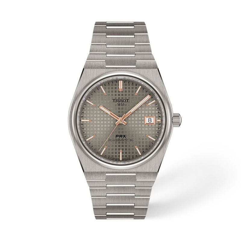 Tissot PRX Titanium 38mm T137.807.44.061.00 Unisex Automatic Watch - front view