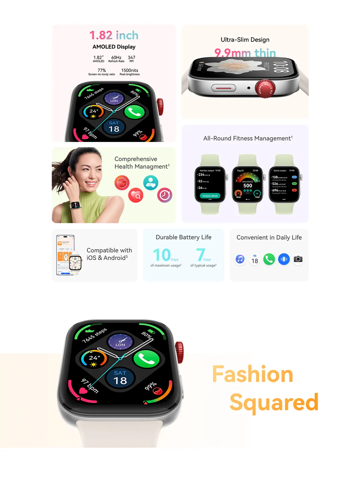 HUAWEI WATCH FIT 3 Moon White