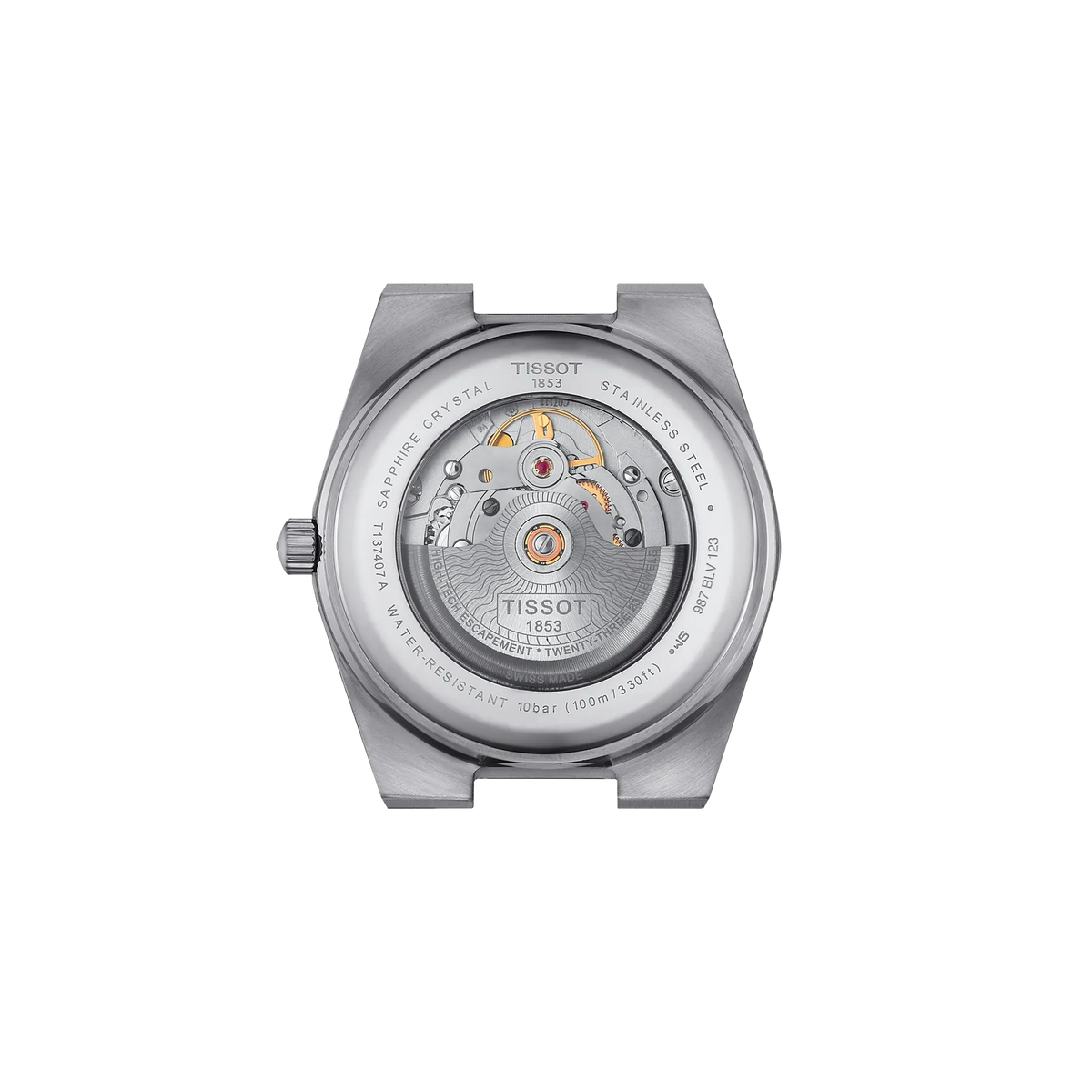 Tissot PRX 40mm T137.407.11.041.00 Men's Automatic Watch - caseback / rear (image 2)