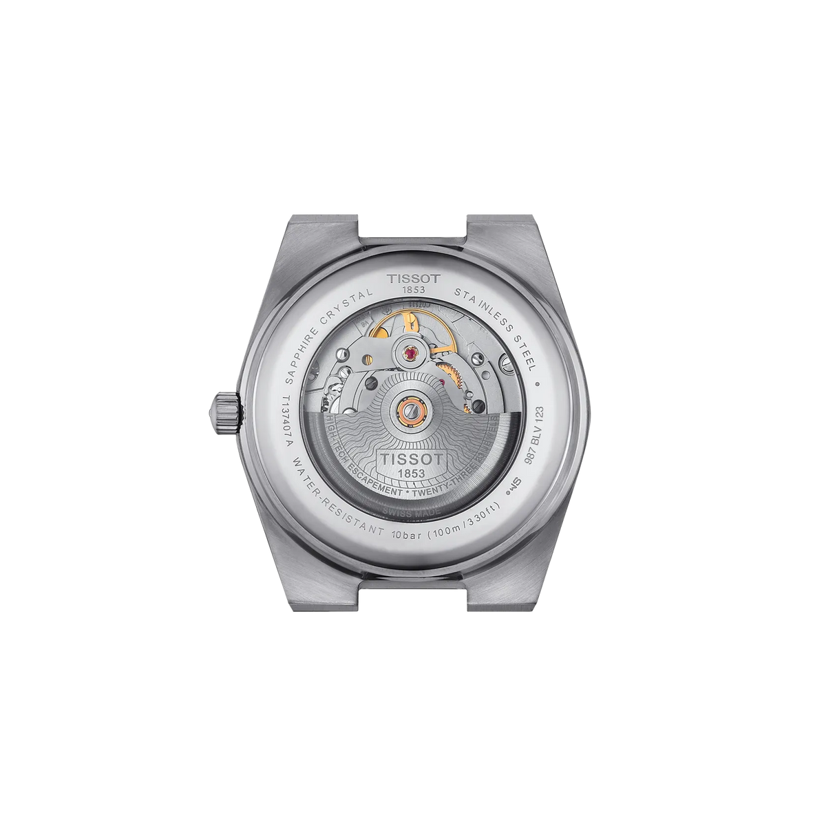 Tissot PRX 40mm T137.407.11.091.00 Men's Automatic Watch - caseback / rear (image 3)