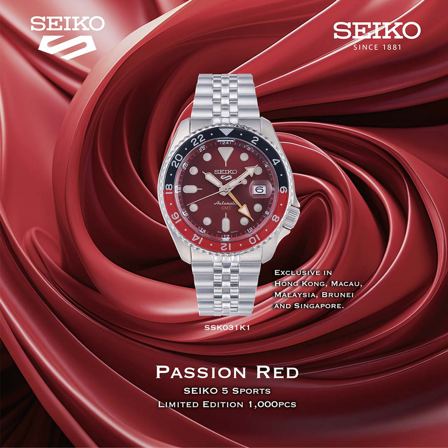Seiko 5 SSK031K1 Passion Red GMT Limited Edition Automatic