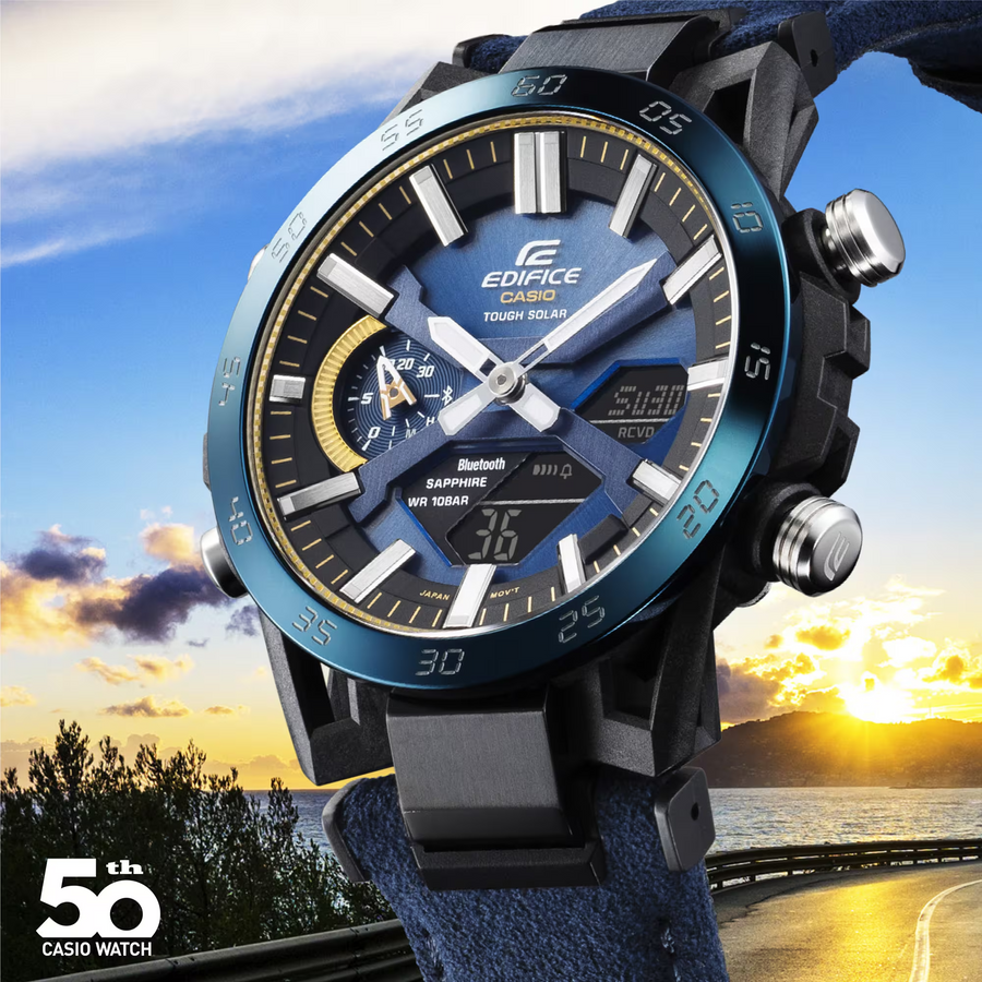 Casio Edifice ECB-2000SS-2ADR CASIO WATCH 50TH ANNIVERSARY Sospensione Analog Digital Combination