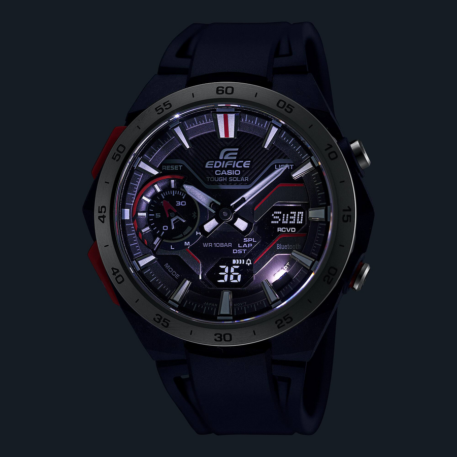 Casio Edifice ECB-2200P-1ADF Windflow Chronograph Analog Digital Combination