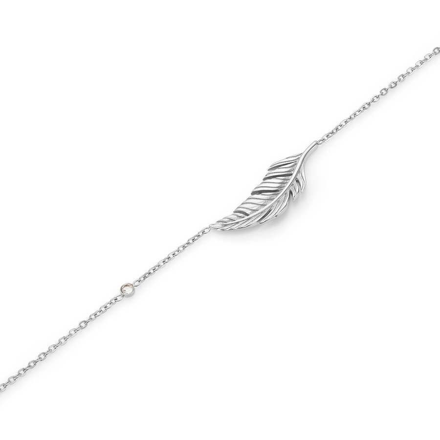 Olivia Burton 24100215 Signature Feather Silver Tone Bracelet