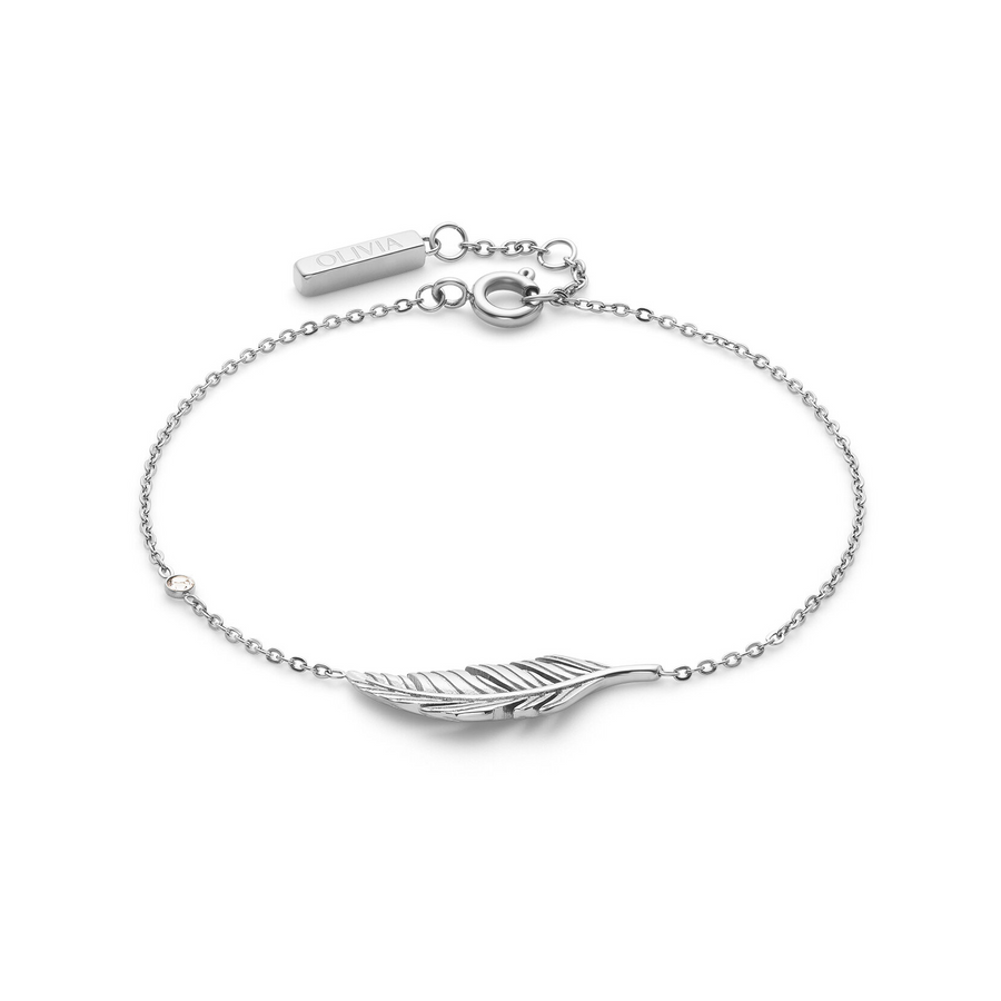 Olivia Burton 24100215 Signature Feather Silver Tone Bracelet