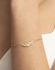 Olivia Burton 24100216 Signature Feather Gold Plated Bracelet