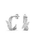 Olivia Burton 24100218 Signature Feather Silver Tone Hoop Earrings