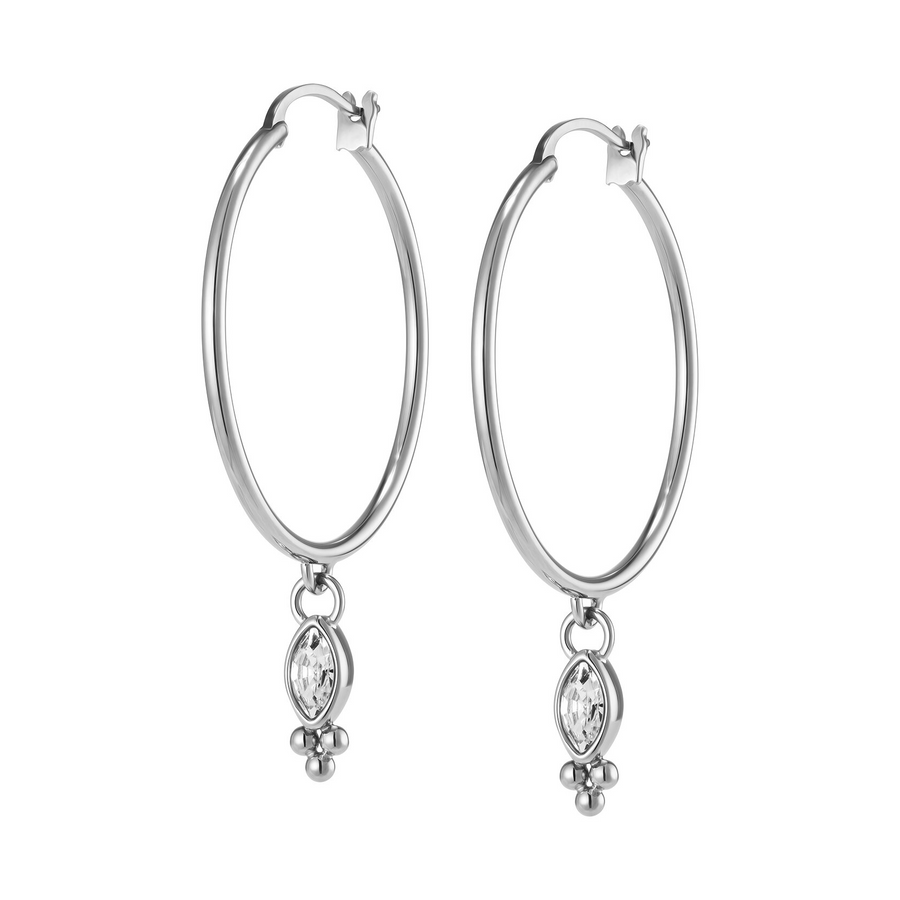 Olivia Burton 24100282 Classic Dainty Silver Tone Hoop Earrings