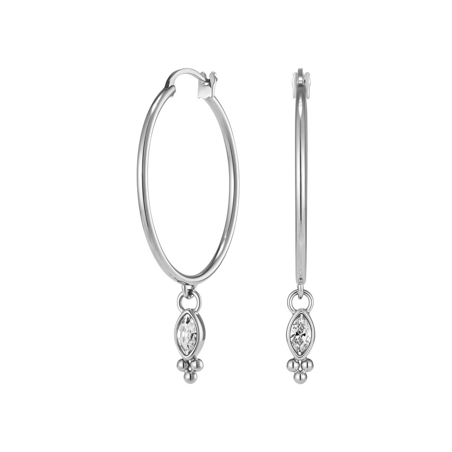 Olivia Burton 24100282 Classic Dainty Silver Tone Hoop Earrings