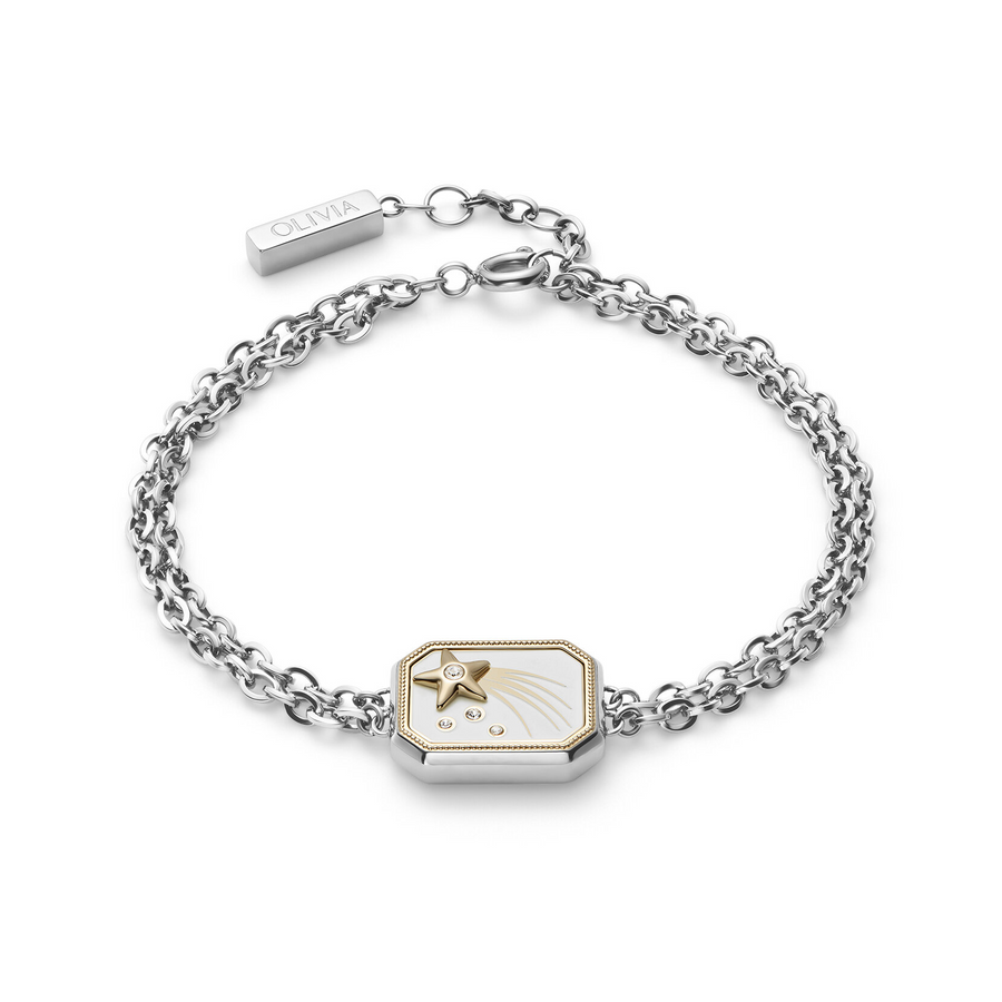 Olivia Burton 24100241 Signature Shooting Star Ivory & Silver Tone Bracelet