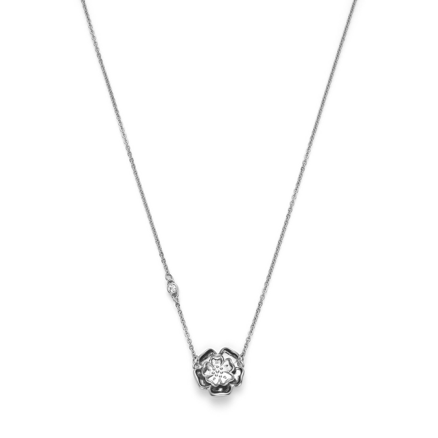 Olivia Burton 24100250 Signature Tudor Rose Silver Tone Pendant Necklace