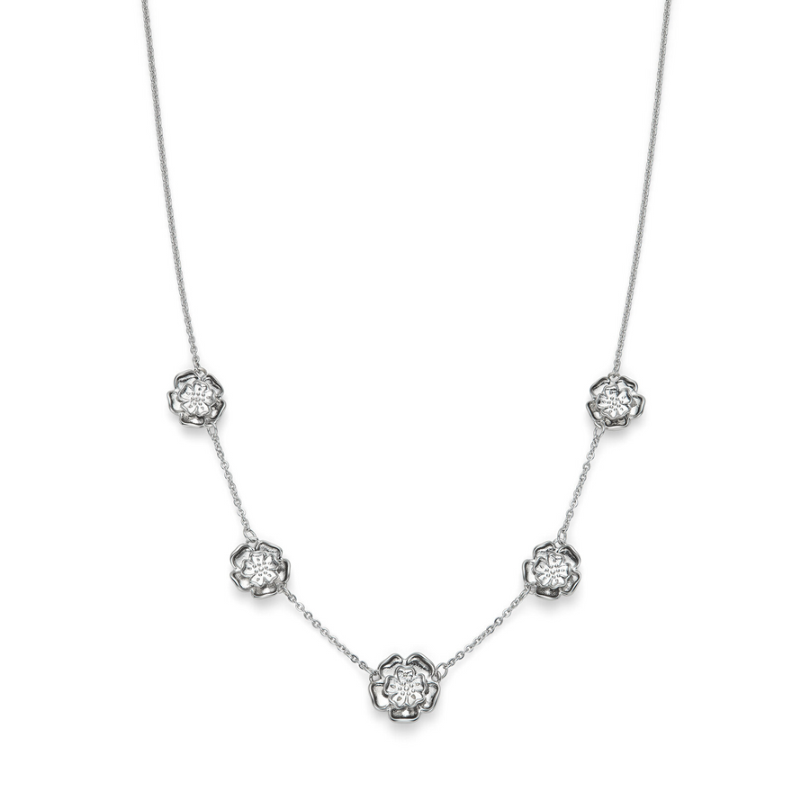 Olivia Burton 24100251 Signature Tudor Rose Silver Tone Multi Station Necklace