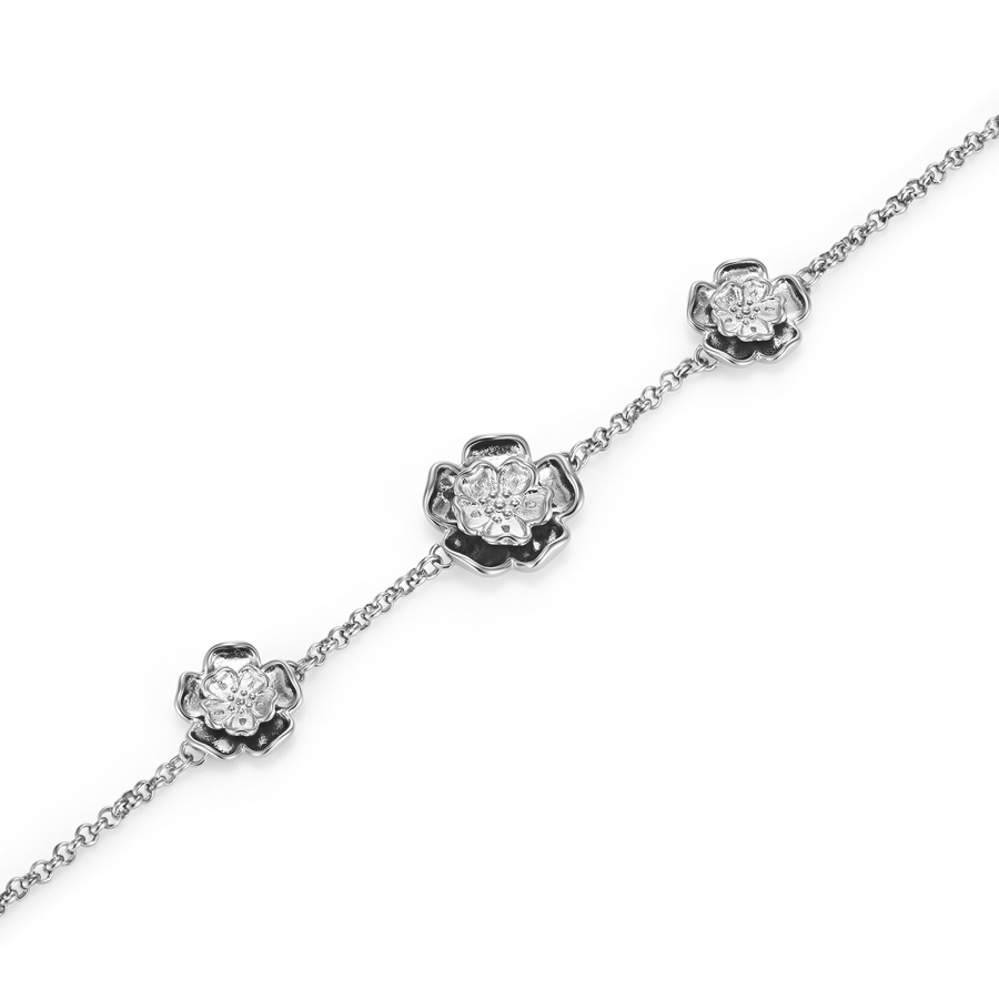 Olivia Burton 24100246 Signature Tudor Rose Silver Tone Bracelet