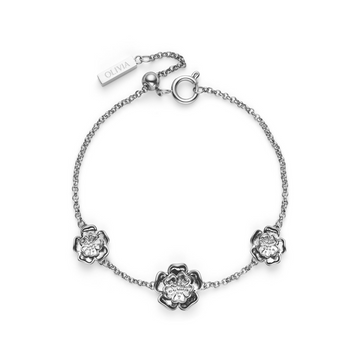 Olivia Burton 24100246 Signature Tudor Rose Silver Tone Bracelet