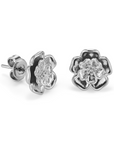 Olivia Burton 24100257 Signature Tudor Rose Silver Tone Stud Earrings