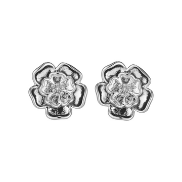 Olivia Burton 24100257 Signature Tudor Rose Silver Tone Stud Earrings