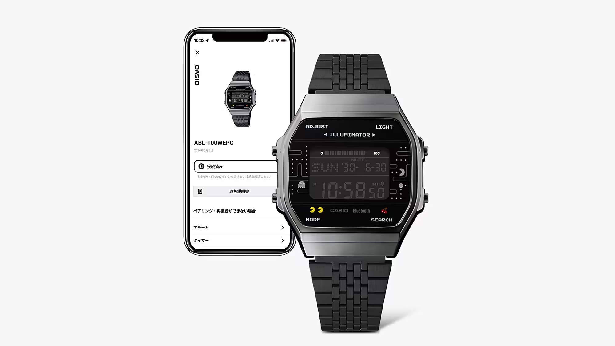 Casio ABL-100WEPC-1BDR PAC-MAN Collaboration Model Vintage Digital