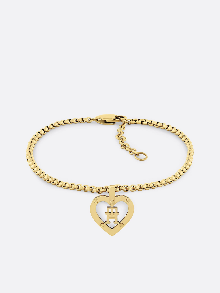 Tommy Hilfiger 2780921 Gold-Plated TH Monogram Heart Bracelet