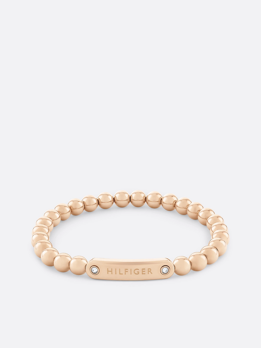 Tommy Hilfiger 2780936 Carnation Gold-Plated Bead Logo Bracelet