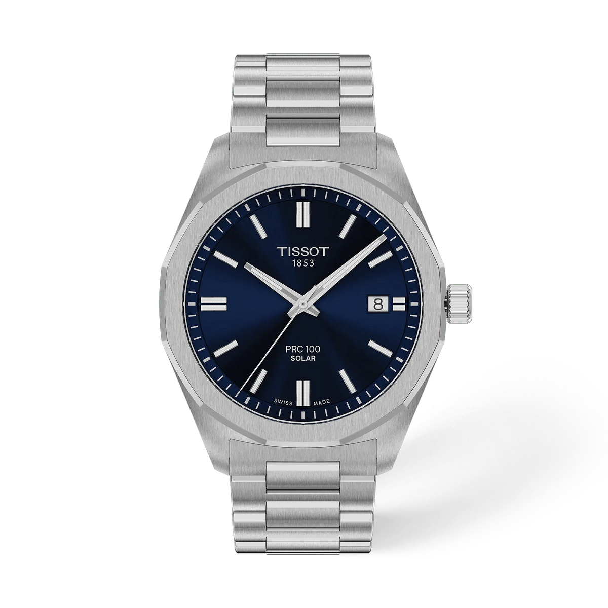 Tissot PRC 100 Solar 39mm T151.422.11.041.00 Men's Solar Quartz Watch - front (image 1)