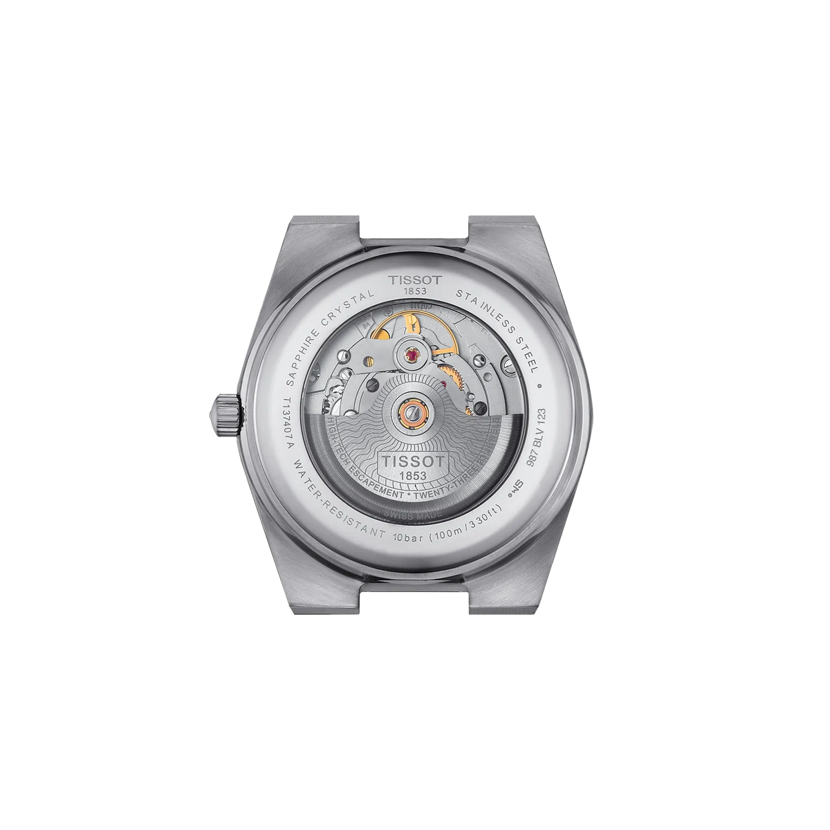 Tissot PRX 40mm T137.407.17.041.00 Men's Automatic Watch - caseback / rear (image 3)