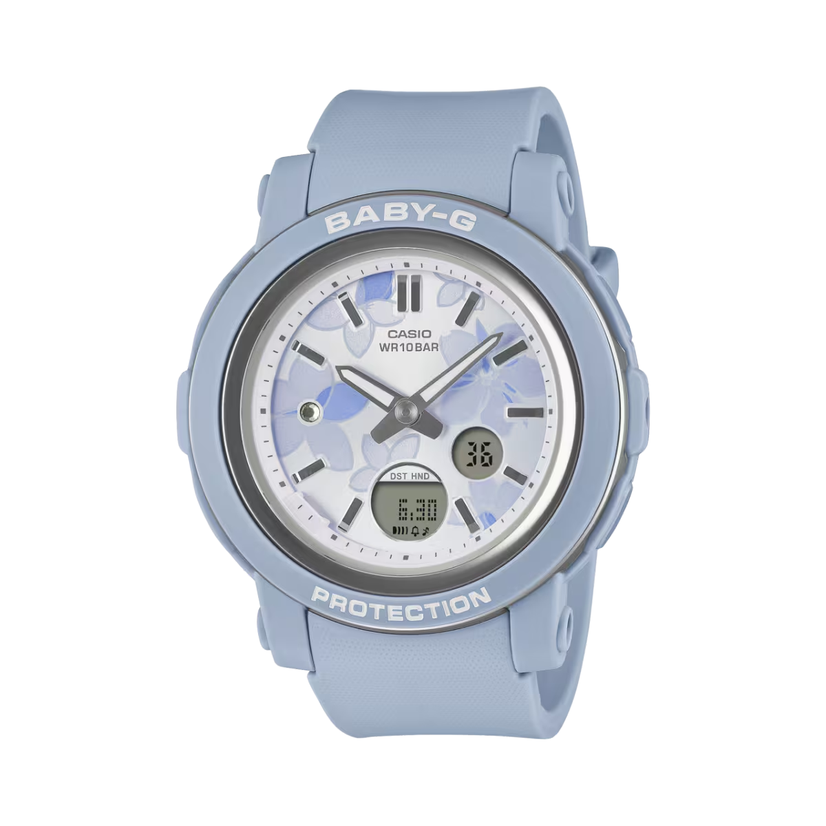 Casio Baby-G BGA-290FL-2ADR – Pastel Blue Floral Shock-Resistant Watch