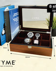 TYME Premium Watch Collection Box 8 Slot Wood